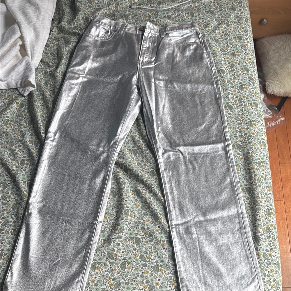 Madewell Silver Straight Leg Pants